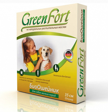 GREENFORT G104 БиоОшейник от блох д/мелких собак 35см