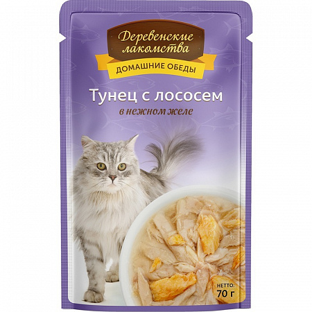 Деревенские лакомства ПАУЧ д/к 70г тунец/лос жел