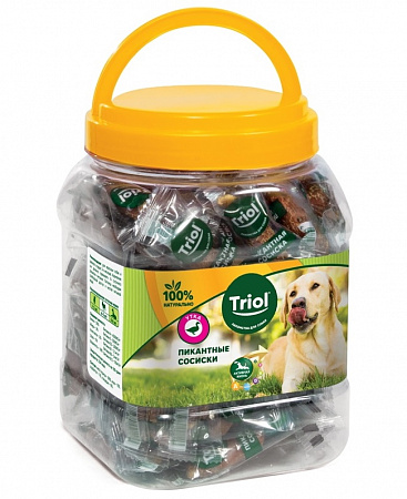 Сосиски Пикантные для собак утка 500гр банка