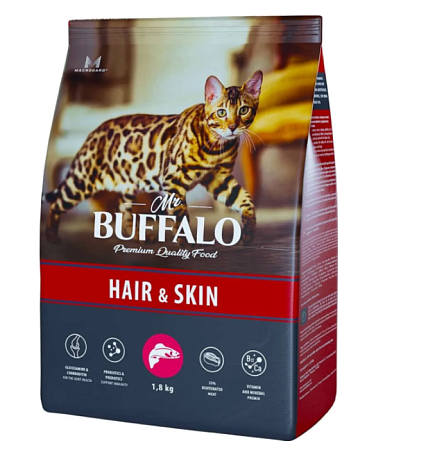 Mr.Buffalo Adult HairиSkin для кошек с лососем 1,8кг