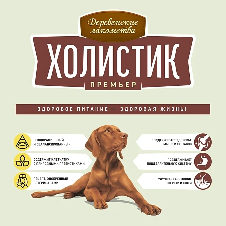 Холистик для собак средних и крупных пород 2кг, Говядина с рисом