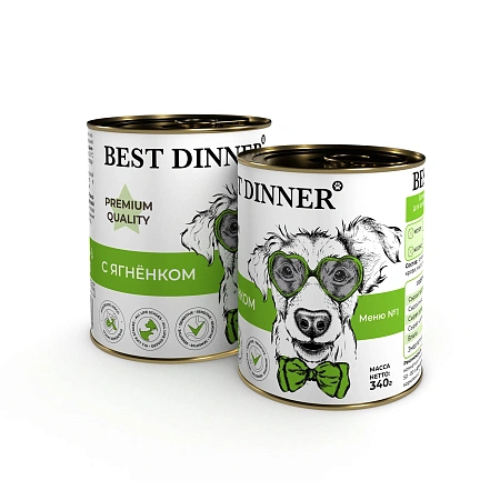 Best Dinner Premium консерва для щенков 340гр с ягненком