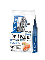 Деликана для кошек 400г Стерилизованные Лосось