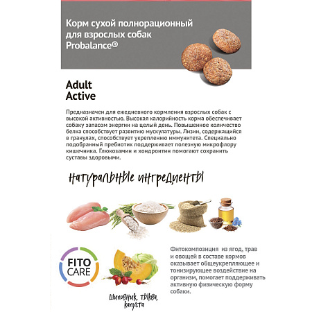 ПроБаланс 12кг Иммуно Эдалт Актив для активных собак