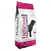 Деликана для собак 15кг средней породы Говядина/овощи