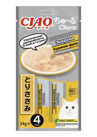 Инаба для кошек Пюре Энергия Куриное филе  4*14г