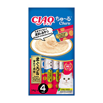 Инаба для кошек Пюре Тунец Магуро/Морской гребешок 4*14г