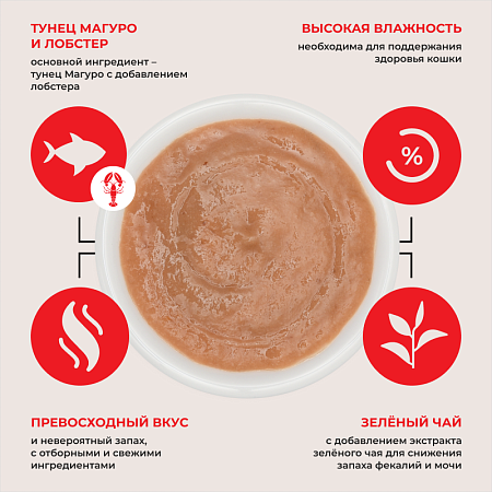 Инаба для кошек Пюре Тунец Магуро/Лобстер 4*14г
