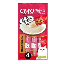 Инаба для кошек Пюре Куриное филе/Креветка 4*14г