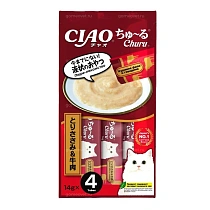 Инаба для кошек Пюре Куриное филе/Говядина 4*14г