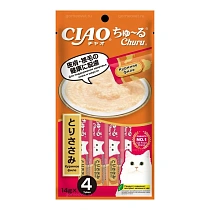 Инаба для кошек Пюре для кожи и шерсти Кур филе 4*14г