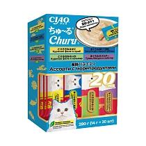 Инаба для кошек Пюре Ассорти с морепродуктами 20*14г