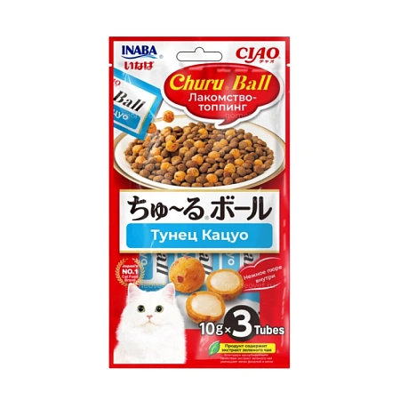 Инаба для кошек Ball Лакомство-топпинг Тунец Кацуо 30г