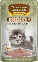 Деревенские лакомства ПАУЧ для котят 70г утка